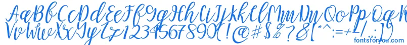 Mellitta script-fontti – siniset fontit valkoisella taustalla