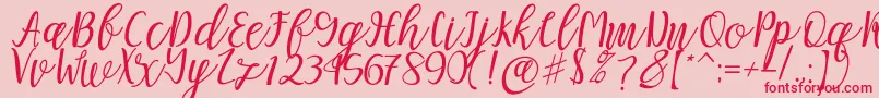 Mellitta script Font – Red Fonts on Pink Background
