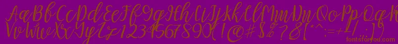 Mellitta script Font – Brown Fonts on Purple Background