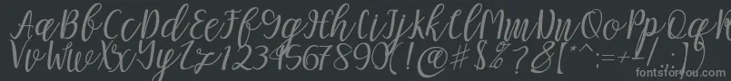 Mellitta script Font – Gray Fonts on Black Background