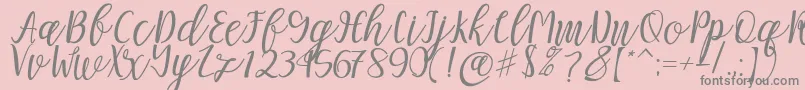 Mellitta script Font – Gray Fonts on Pink Background