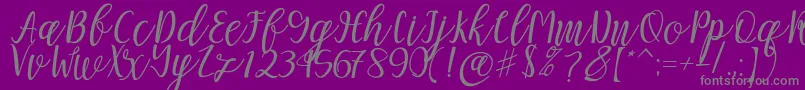 Mellitta script Font – Gray Fonts on Purple Background
