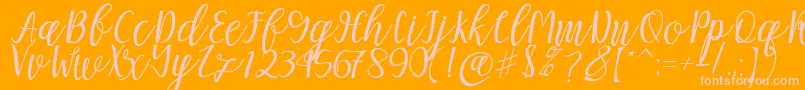 Mellitta script Font – Pink Fonts on Orange Background