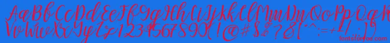 fuente Mellitta script – Fuentes Rojas Sobre Fondo Azul