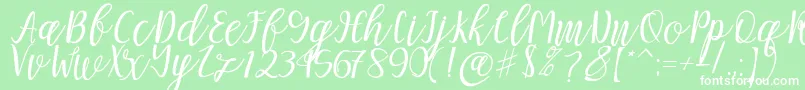 Mellitta script Font – White Fonts on Green Background