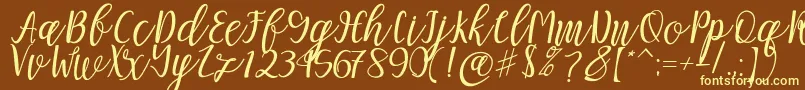 Шрифт Mellitta script – жёлтые шрифты на коричневом фоне