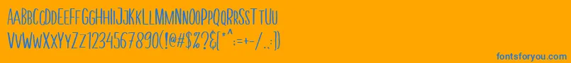 MellonerFunRegular Font – Blue Fonts on Orange Background