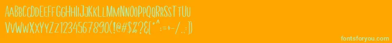 MellonerFunRegular Font – Green Fonts on Orange Background