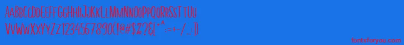 MellonerFunRegular Font – Red Fonts on Blue Background