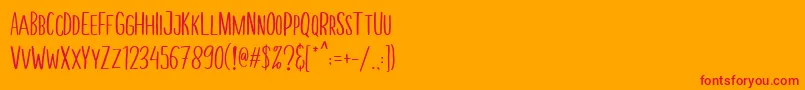 MellonerFunRegular Font – Red Fonts on Orange Background