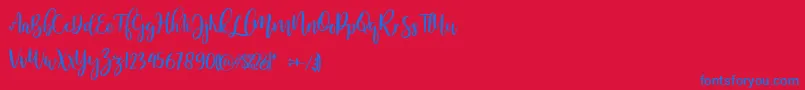 MellonerRegular Font – Blue Fonts on Red Background