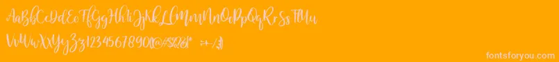 MellonerRegular-Schriftart – Rosa Schriften auf orangefarbenem Hintergrund