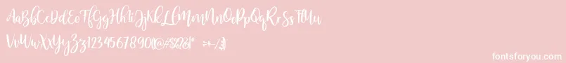 MellonerRegular-Schriftart – Weiße Schriften auf rosa Hintergrund