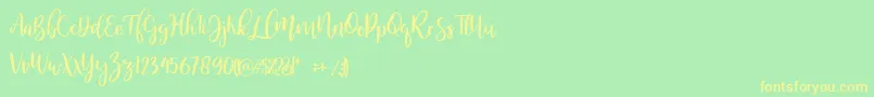 MellonerRegular Font – Yellow Fonts on Green Background