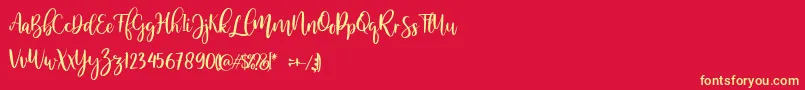 fuente MellonerRegular – Fuentes Amarillas Sobre Fondo Rojo