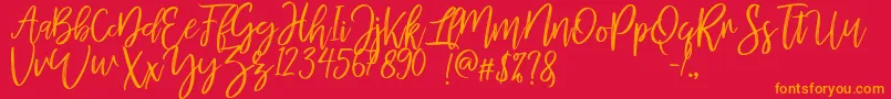 mellony dry brush Font – Orange Fonts on Red Background