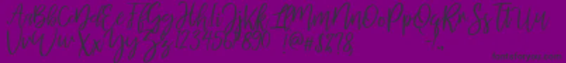 フォントmellony dry brush – 紫の背景に黒い文字