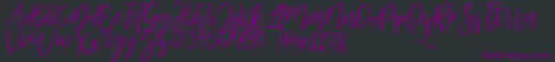 mellony dry brush-Schriftart – Violette Schriften auf schwarzem Hintergrund