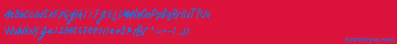 Mellow Font – Blue Fonts on Red Background