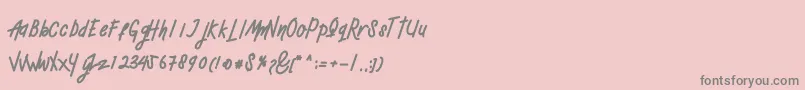Mellow Font – Gray Fonts on Pink Background