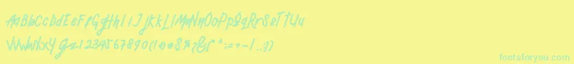 Czcionka Mellow – zielone czcionki na żółtym tle