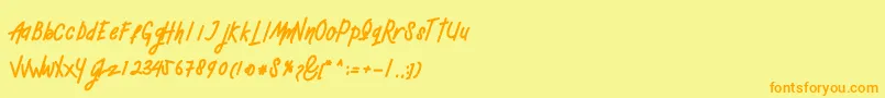 Mellow Font – Orange Fonts on Yellow Background