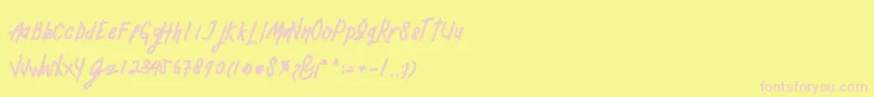 Mellow Font – Pink Fonts on Yellow Background