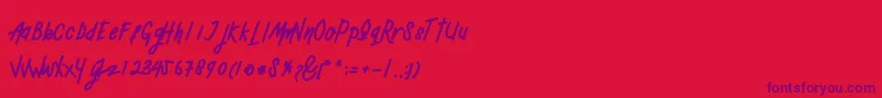 Mellow Font – Purple Fonts on Red Background