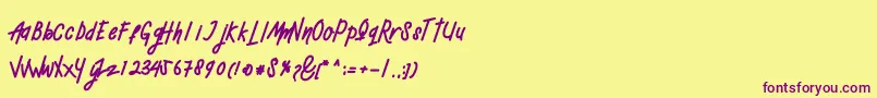 Mellow Font – Purple Fonts on Yellow Background