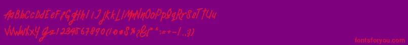 Mellow Font – Red Fonts on Purple Background