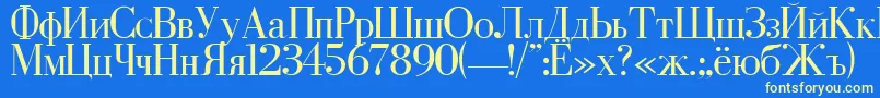 CyrillicRegular Font – Yellow Fonts on Blue Background