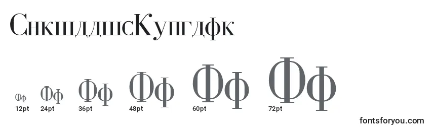 Размеры шрифта CyrillicRegular