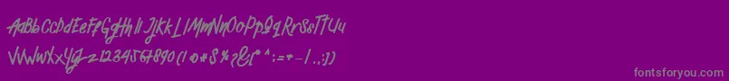 Mellow-Schriftart – Graue Schriften auf violettem Hintergrund