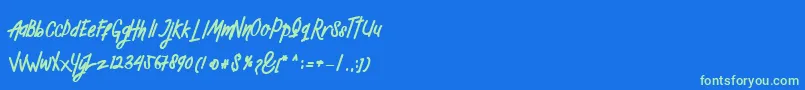 Mellow Font – Green Fonts on Blue Background