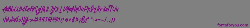 Mellow-Schriftart – Violette Schriften auf grauem Hintergrund