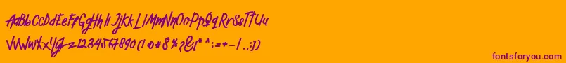 Mellow Font – Purple Fonts on Orange Background