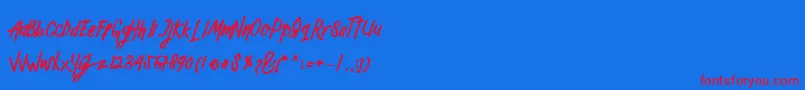 フォントMellow – 赤い文字の青い背景