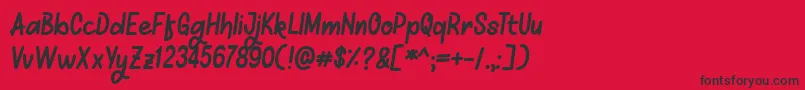 フォントMellows – 赤い背景に黒い文字