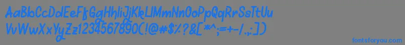 フォントMellows – 灰色の背景に青い文字