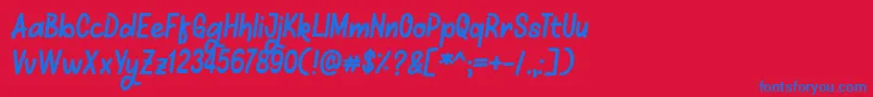 フォントMellows – 赤い背景に青い文字
