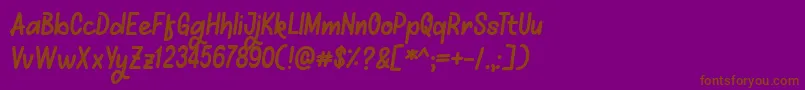 Mellows-fontti – ruskeat fontit violetilla taustalla