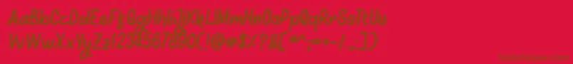 フォントMellows – 赤い背景に茶色の文字