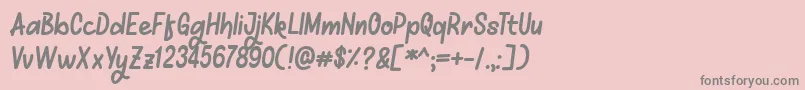 フォントMellows – ピンクの背景に灰色の文字