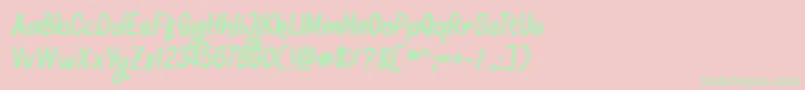 Mellows Font – Green Fonts on Pink Background