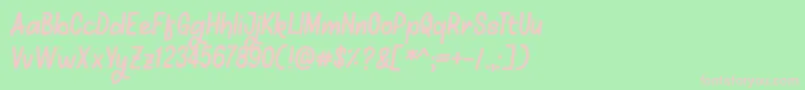 フォントMellows – 緑の背景にピンクのフォント
