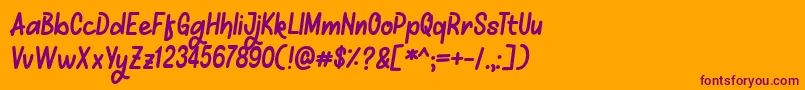 Mellows Font – Purple Fonts on Orange Background