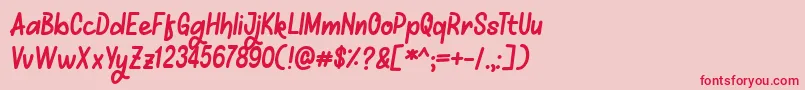 フォントMellows – ピンクの背景に赤い文字