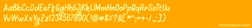 Mellows Font – Yellow Fonts on Orange Background