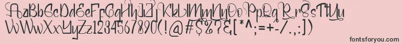 Mellunker-Schriftart – Schwarze Schriften auf rosa Hintergrund