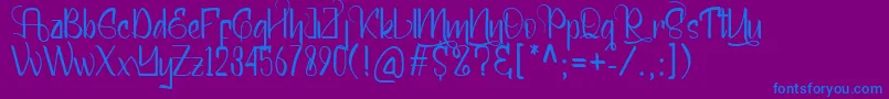 Mellunker Font – Blue Fonts on Purple Background